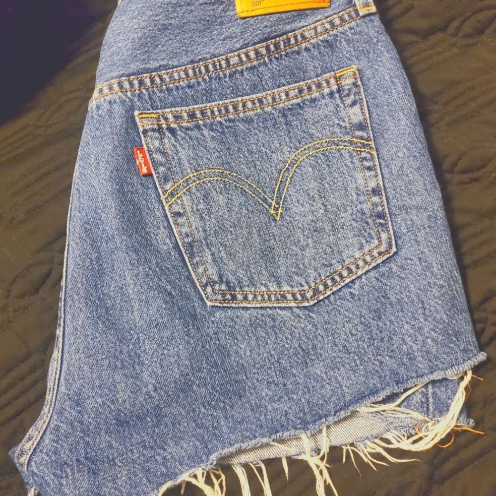 Drawstring denim shorts
